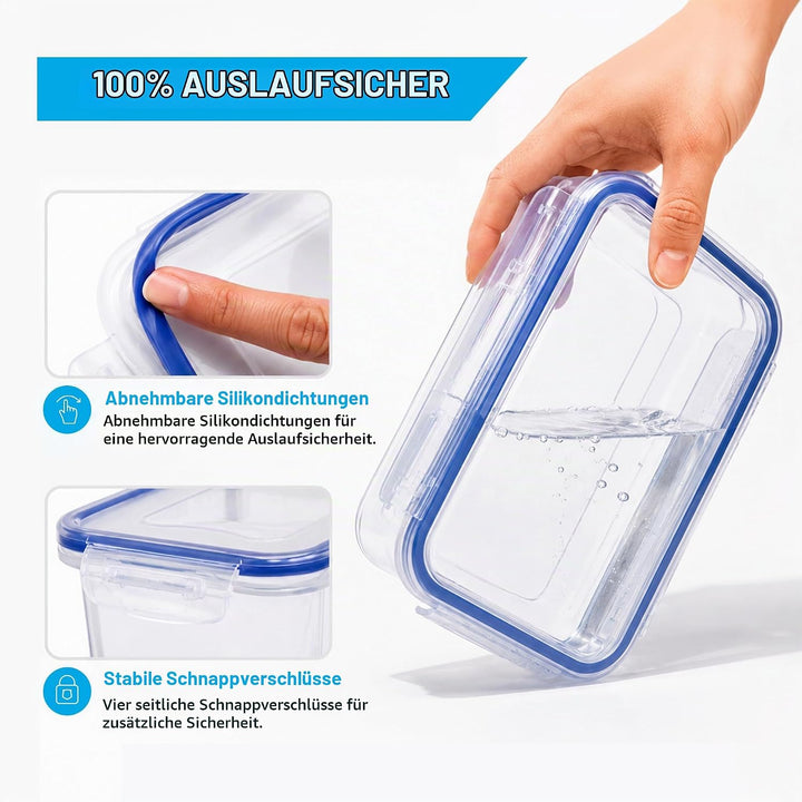 Lock &amp; Lock HPL823 Frischhaltebox, quadratisch, 870 ml, 6 Stück