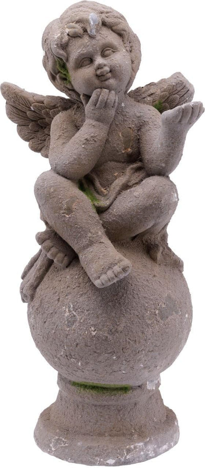 Trend Line Dekofigur Engel aus Magnesia 20 x 18 x 45 cm Gartenfiguren