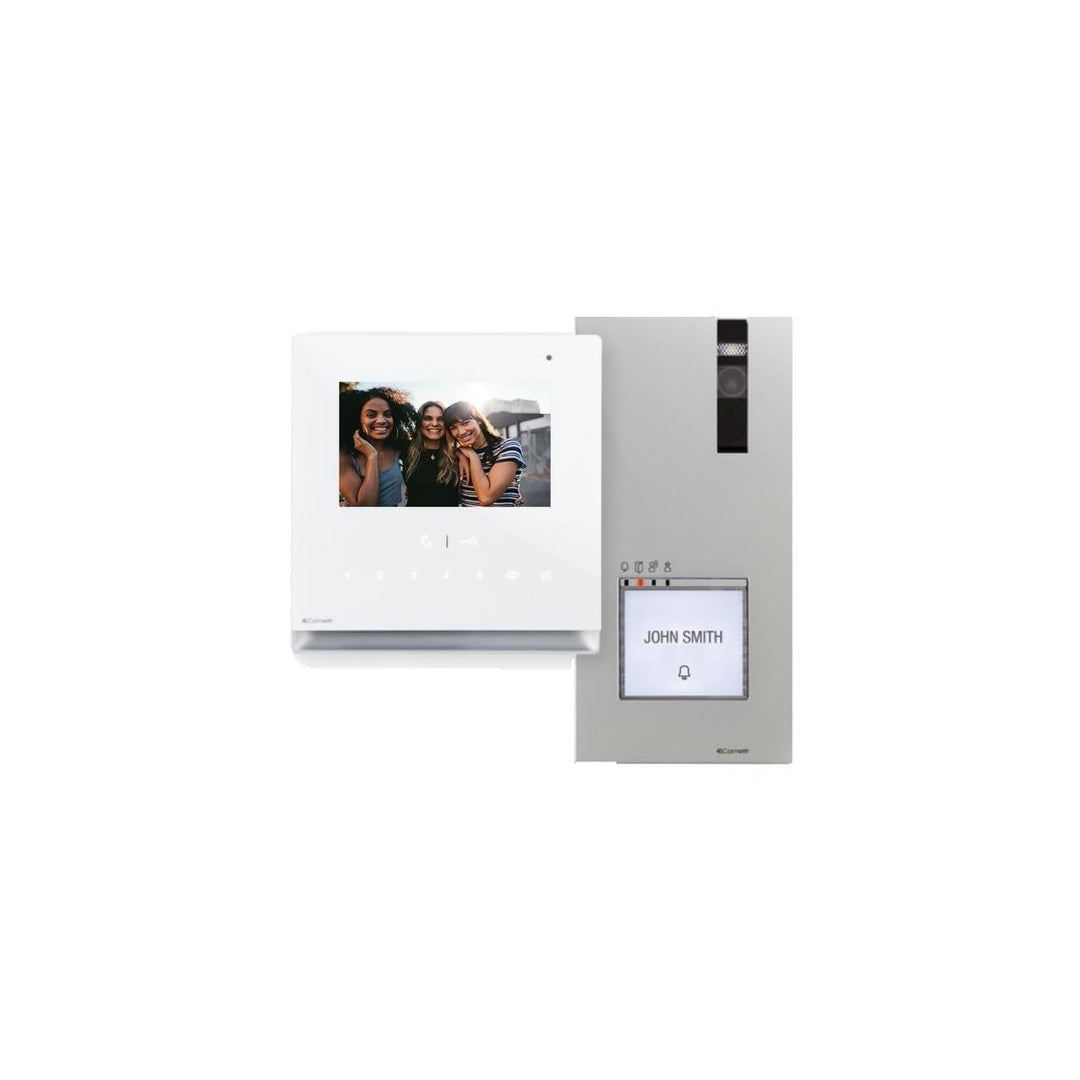 Comelit 8461I Videogegensprechanlage für Einfamilienhaus, Aussensprechstelle Quadra, Monitor Icona,