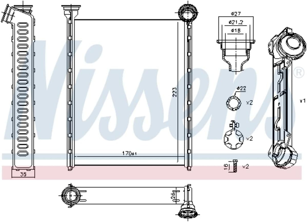 Nissens 71162 Wärmetauscher, Innenraumheizung