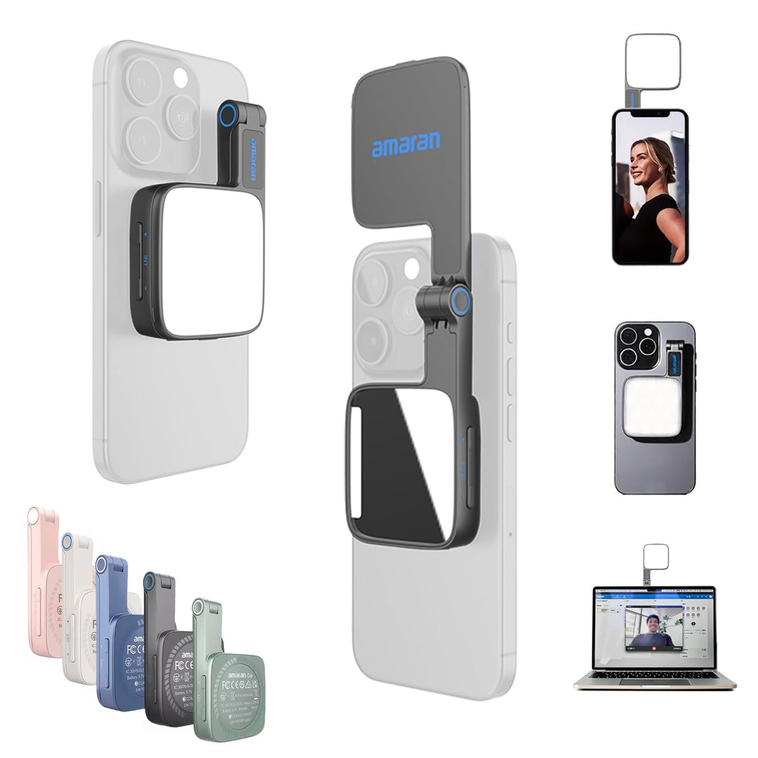 Amaran Go Magnetische Selfie-Telefon-Lichtquelle mit verstellbarem Spiegellicht, CCT 2700 K-6500 K,