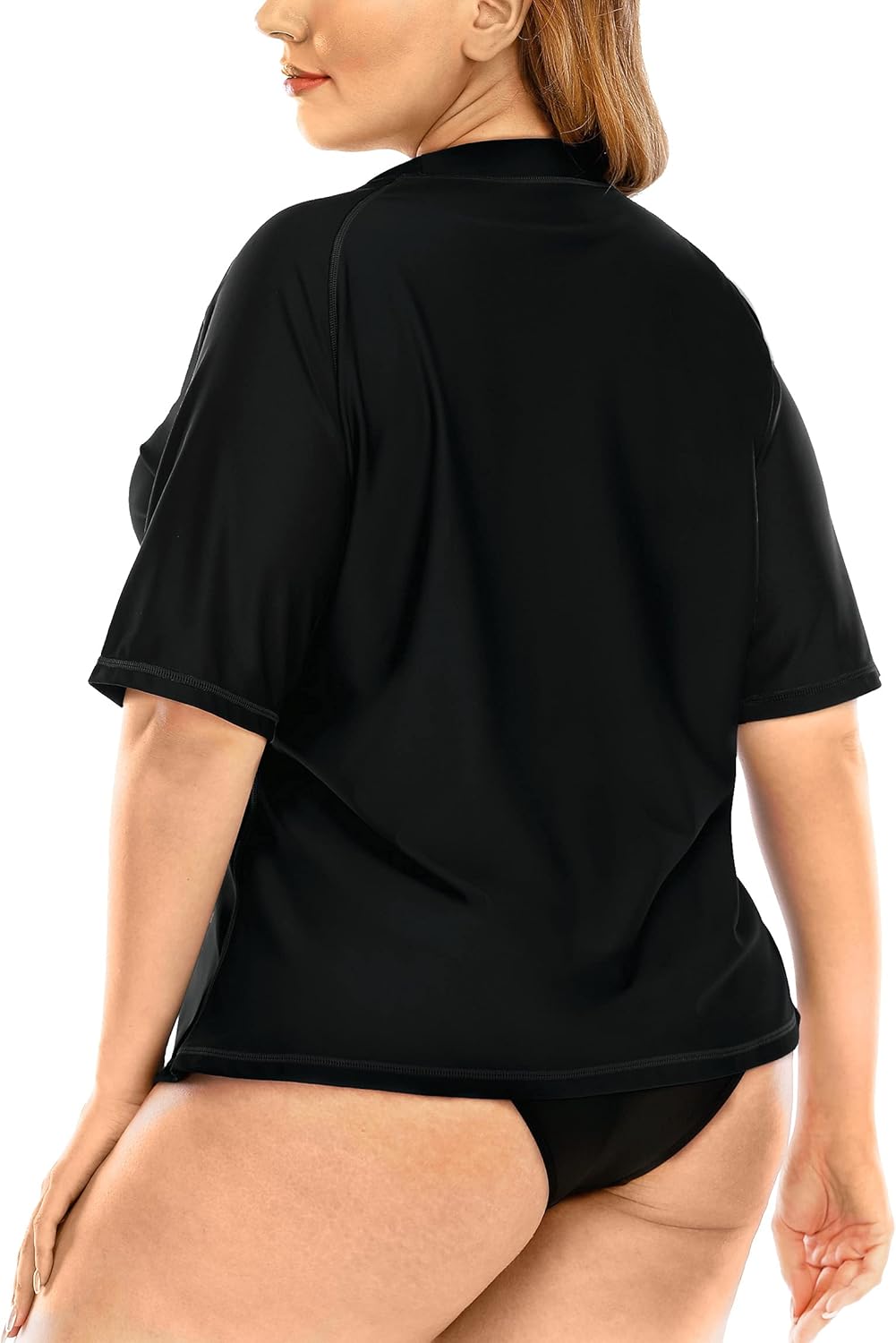 Halcurt UV Shirt Damen Übergrösse Rash Guard Kurzarm UPF 50+ Badeshirt UV Schutz Schwimmshirt Schnel