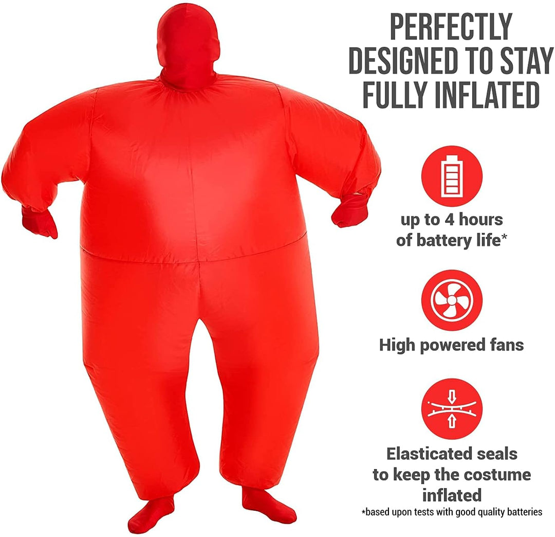 Morph Rotes Aufblasbares Kostüm für Kinder, Megamorph - Einheitsgrösse, Rot