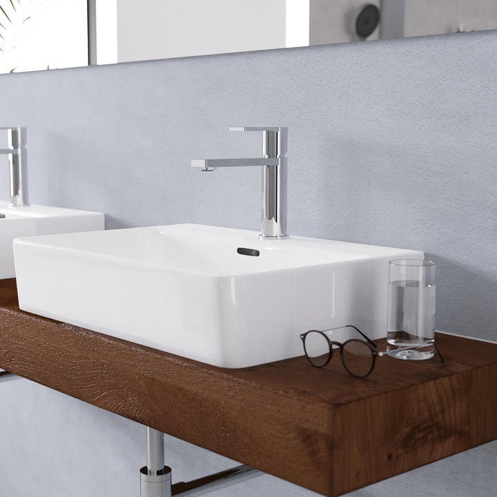 SCHÜTTE Waschtischarmatur MANHATTAN 33010, Wasserhahn Bad mit Ablaufgarnitur, Armatur Badezimmer, Ei