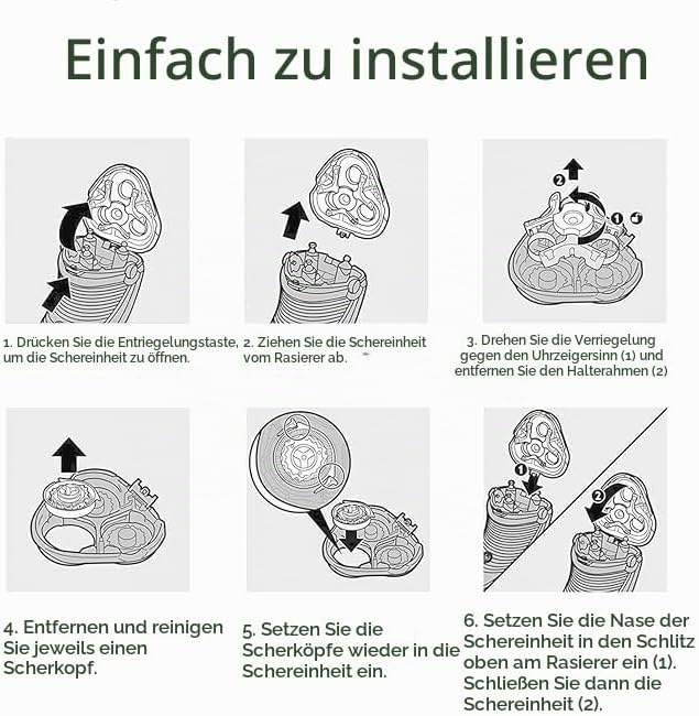 SH30/50 Ersatzköpfe, kompatibel mit Norelco 3000 Ersatzklingen und für Philips Norelco Serie 3000, 2