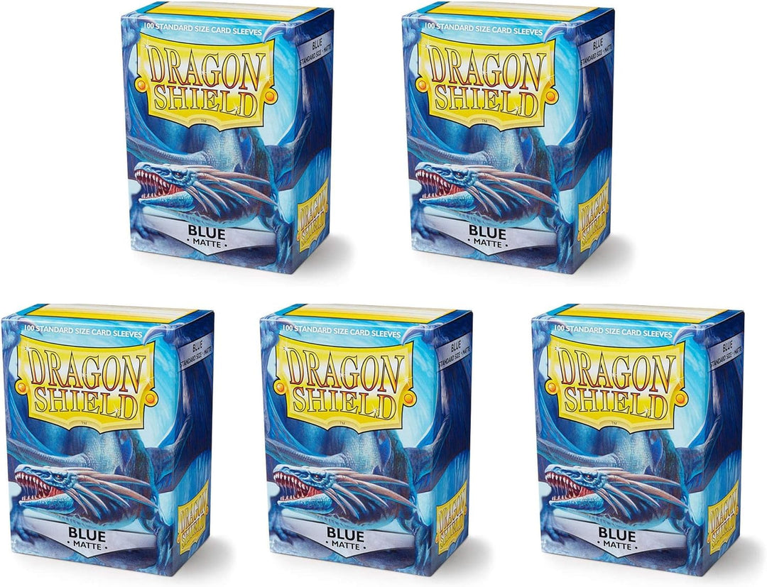 5 Packs Dragon Shield Matte Blue Standard Size 100 ct Card Sleeves Value Bundle! Blau