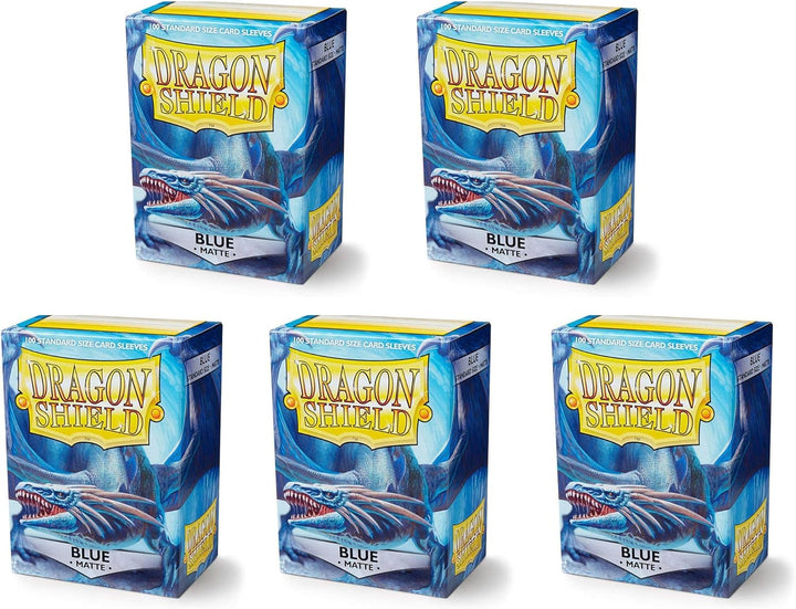 5 Packs Dragon Shield Matte Blue Standard Size 100 ct Card Sleeves Value Bundle! Blau
