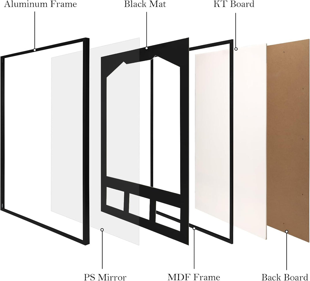 Giftgarden Trikotrahmen 60x80 cm Schwarz - 3D Objektrahmen für Trikots & Memorabilia - Trikot Bilder