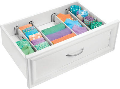 mDesign 4er-Set verstellbarer Schubladeneinsatz – praktischer Schubladen Organizer für Schrank und K