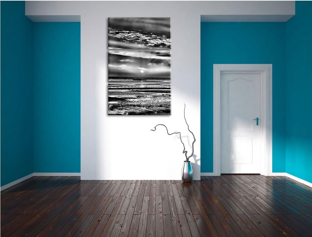 Pixxprint Sonnenaufgang über Meer als Leinwandbild/Grösse: 3 Teilig (120x80) cm/Wandbild/Kunstdruck/