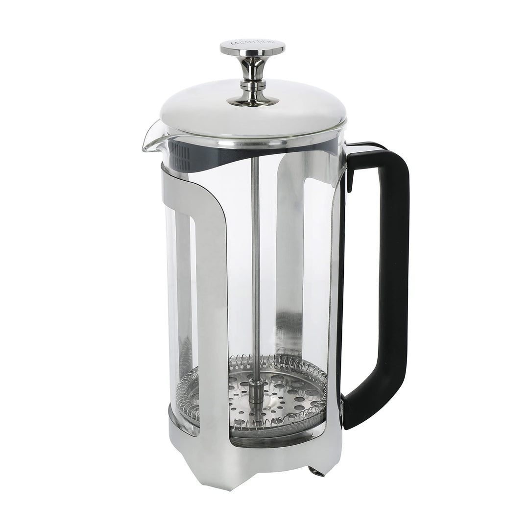 La Cafetière Roma Kaffeebereiter aus Edelstahl, 8 Tassen, silberfarben, in Geschenkverpackung, Silbe