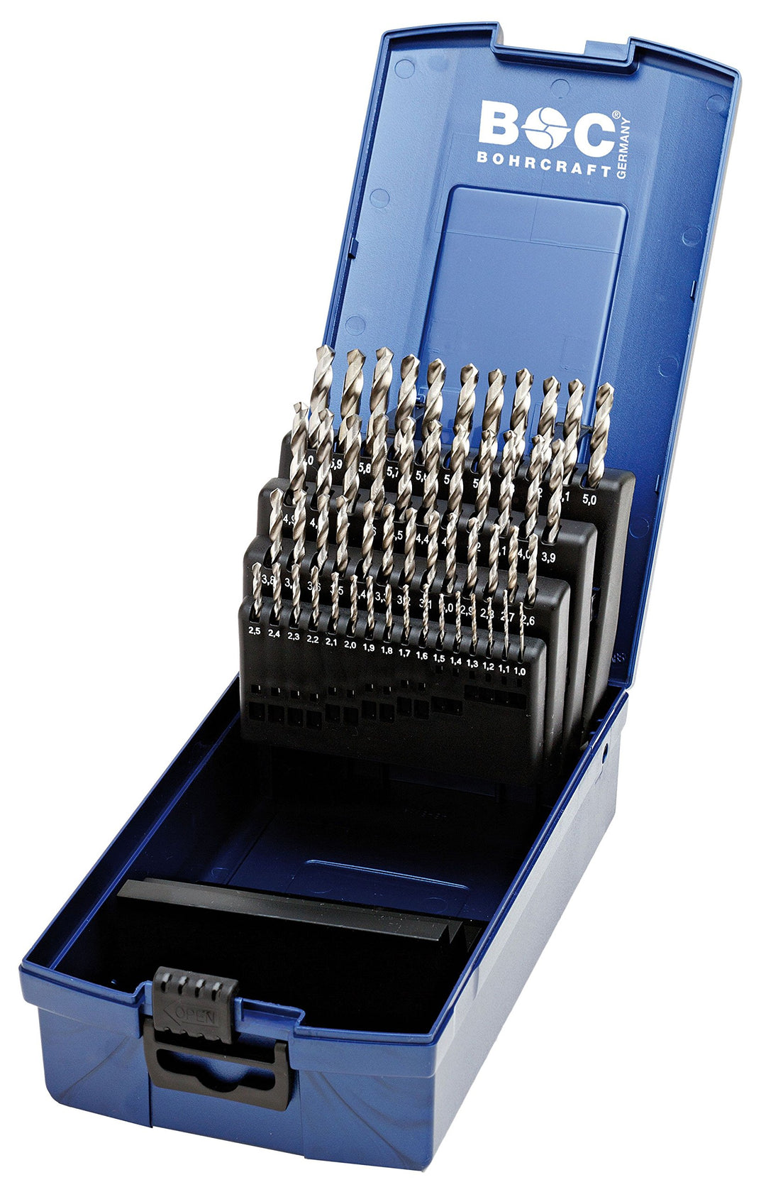 HSS-G DIN 338 geschliffen Typ N in ABS-Box 51-tlg. 1,0-6,0 x 0,1 mm stg. / KG591