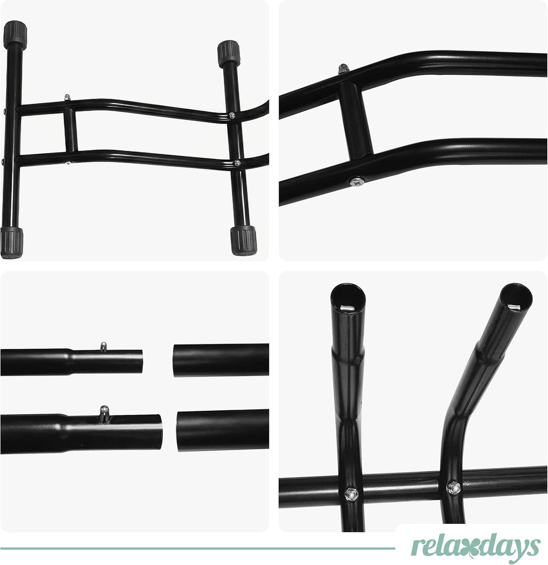 Relaxdays Fahrradständer, 29 Zoll, Reifenbreite bis 6,5 cm, Vorder- &amp; Hinterrad, Boden, 1 Fahrrad, R