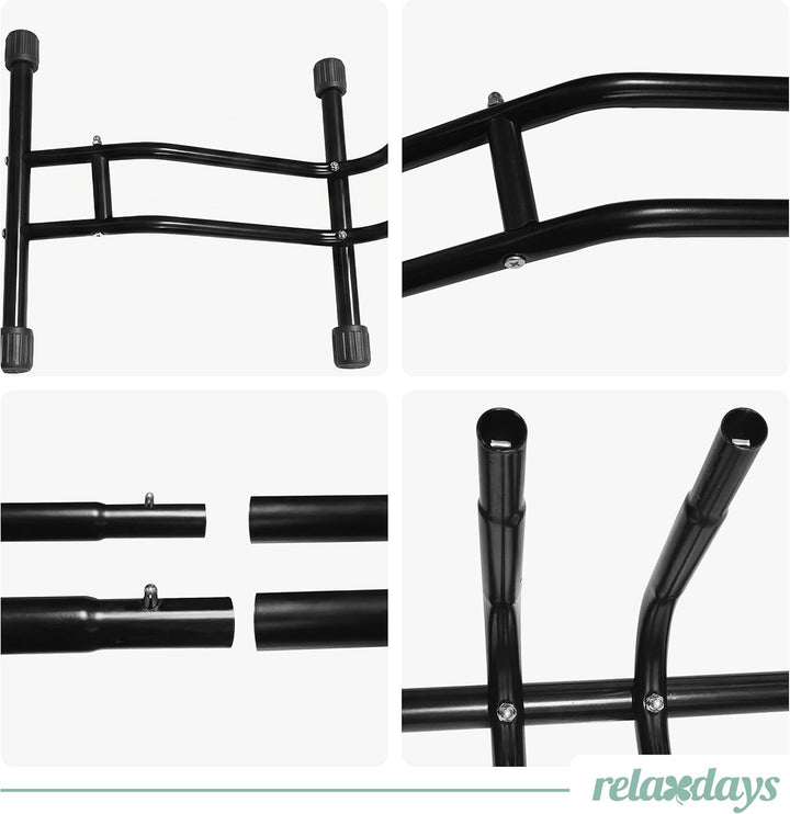 Relaxdays Fahrradständer, 29 Zoll, Reifenbreite bis 6,5 cm, Vorder- &amp; Hinterrad, Boden, 1 Fahrrad, R
