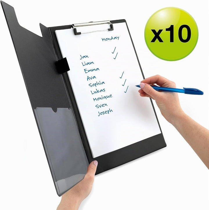 Rapesco 1520A Business Pack: 10 Klemmbrettmappen, A4+, Schwarz, Klemmbrettmappe