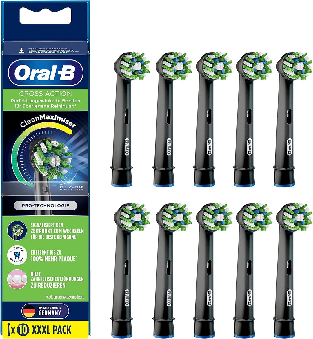 Oral-B CrossAction Aufsteckbürsten für elektrische Zahnbürste, 10 Stück, ganzheitliche Mundreinigung