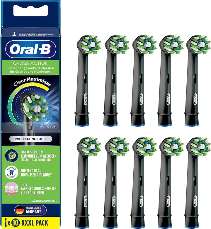 Oral-B CrossAction Aufsteckbürsten für elektrische Zahnbürste, 10 Stück, ganzheitliche Mundreinigung