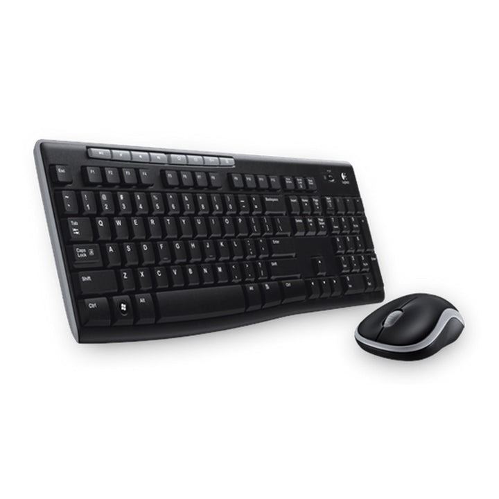 Logitech MK270 Kabelloses Set mit Tastatur und Maus für Windows, Griechisches Layout - Schwarz