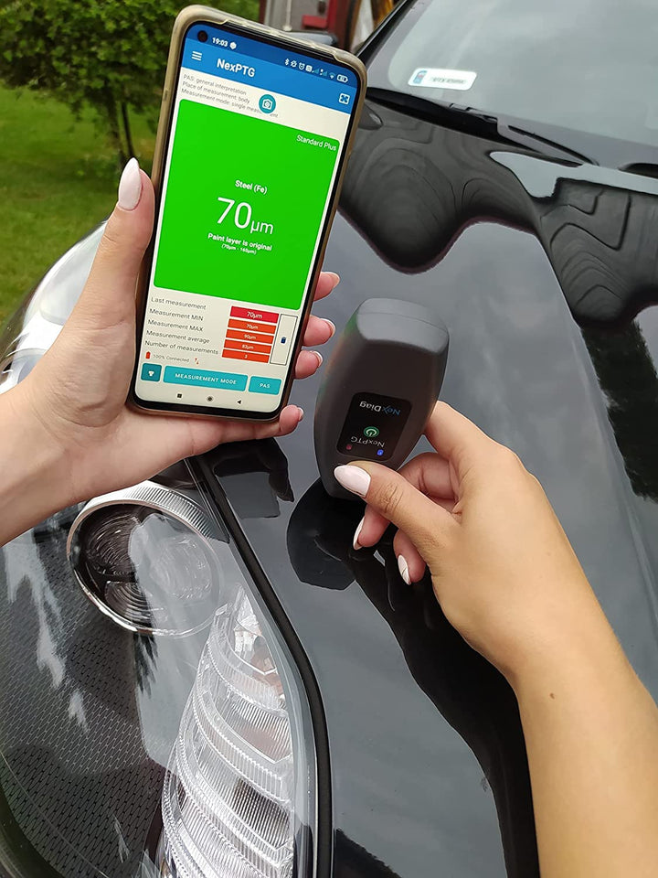 NexPTG Standard Lackdickenmesser Auto mit App für iOS & Android | Professionelles Lackschichtdickenm