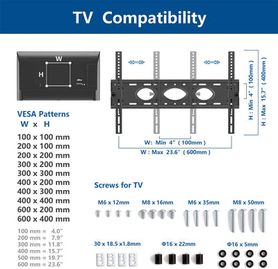 RFIVER Universal TV Ständer Rollbar für 32 40 42 43 49 50 55 65 70 75 Zoll Fernseher, TV Wagen mit R