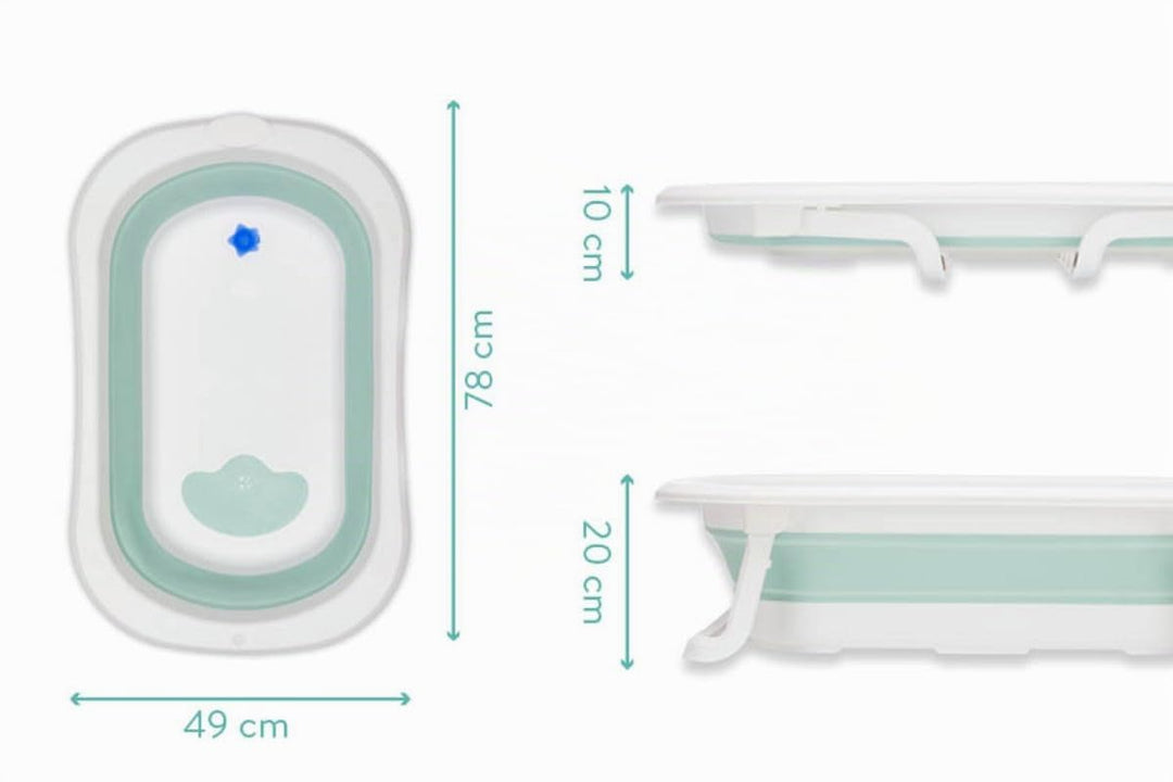 Fillikid Babybadewanne Exklusiv - faltbare Kinder Badewanne zusammenklappbar &amp; platzsparend - mit An