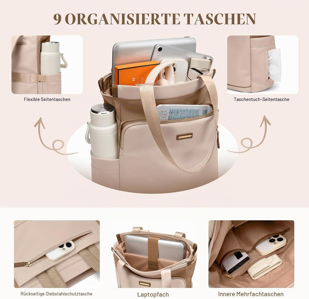 GOLF SUPAGS Convertible Laptop-Rucksack für Frauen Casual Daypack Notebook Tote Bag für Arbeit Hochs