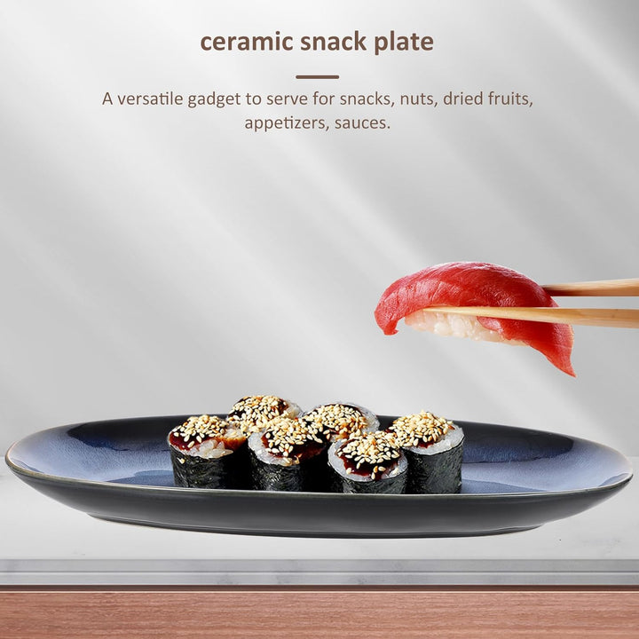 STOBAZA Keramik Servierplatten-Japanisches Sushi Tablett,Sashimi Teller Geschirr Tablett Obstteller