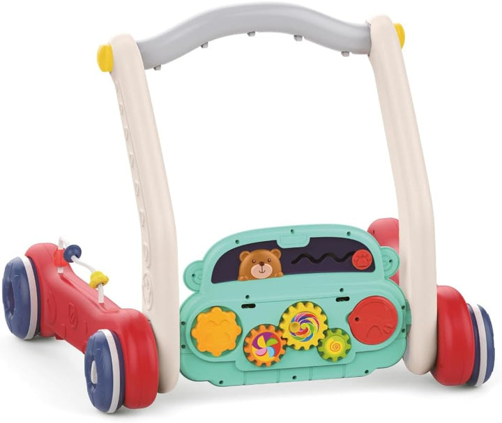 Ludi — 3-in-1-Spielmatte und Laufwagen — Spieltisch mit Musikklavier und Klangklappern — skalierbar