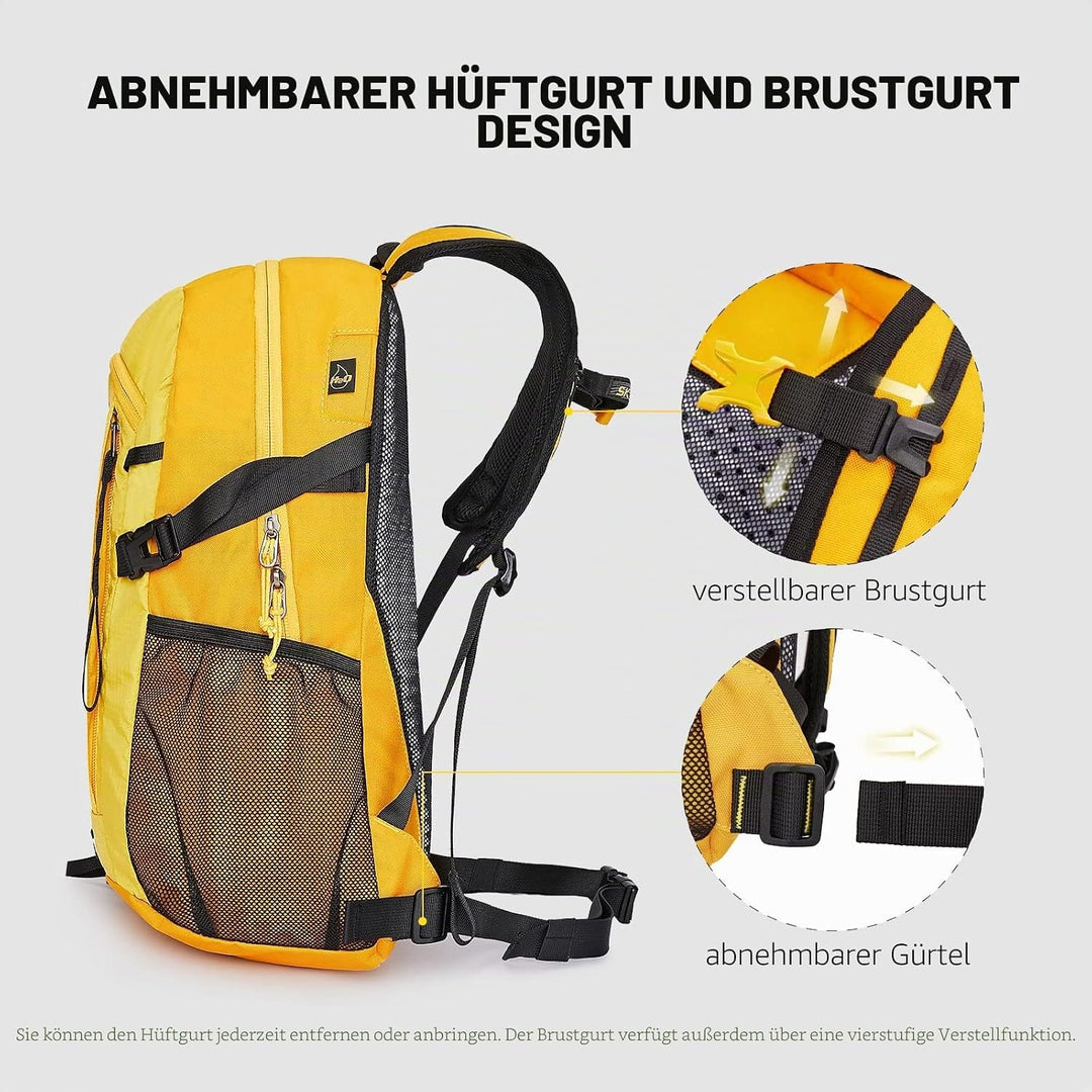 SKYSPER LANTC 20 Leicht Wanderrucksack 20L Klein Rucksack mit Rückenbelüftung Trekkingrucksack aus a