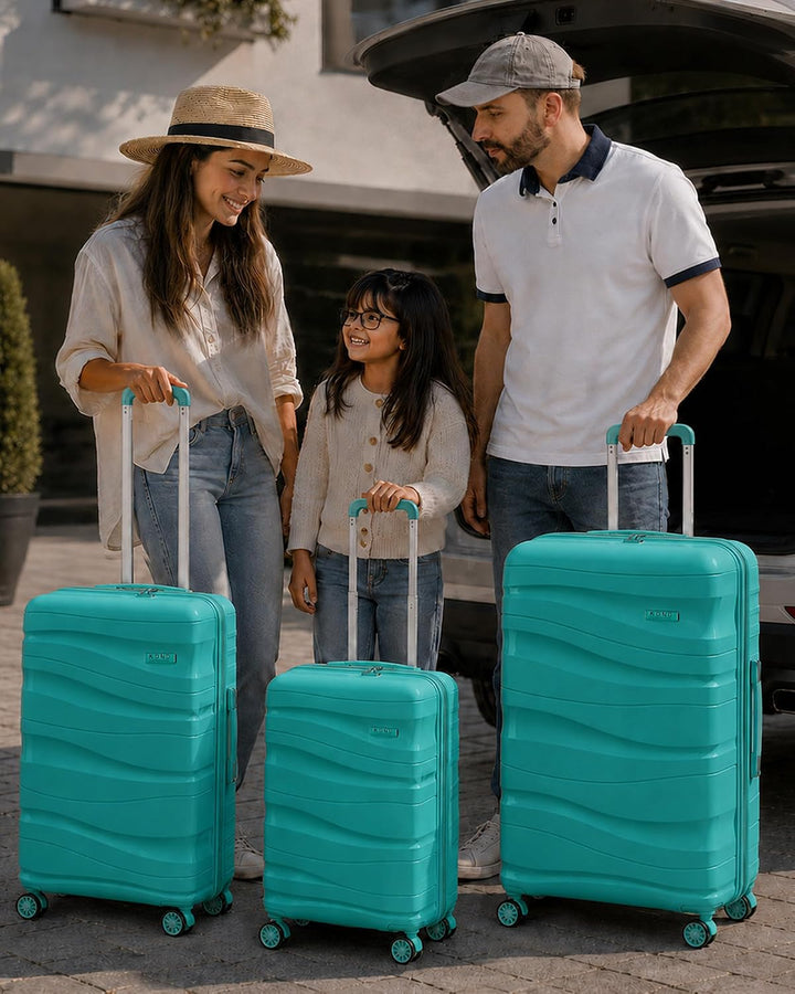 KONO Hartschalenkoffer Gross Leicht Koffer Trolley Reisekoffer mit 4 Rollen und TSA Schloss, 76x50x3