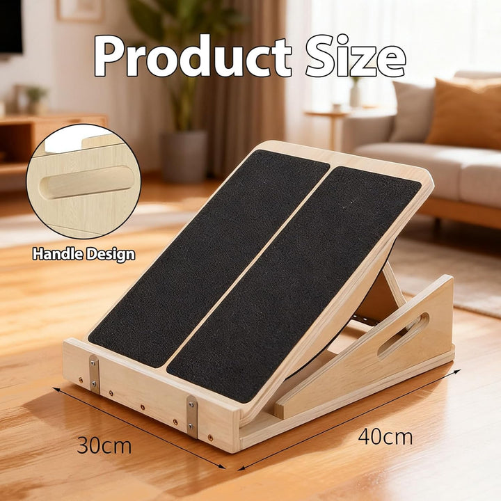 2-In-1 Schrägbrett Aus Holz Für Wadendehnung Und Gleichgewicht, Stretch-Brett Mit Griff, Einstellbar