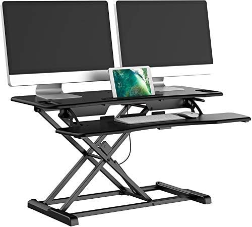 bonVIVO Höhenverstellbarer Schreibtisch-Aufsatz 95 x 40 - Sit-Stand-Erhöhung Macht Jede Workstation