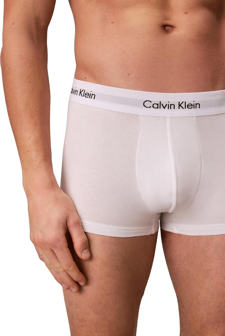 Calvin Klein Herren 3er Pack Boxershorts Low Rise Trunks Unterwäsche M Weiss, M Weiß