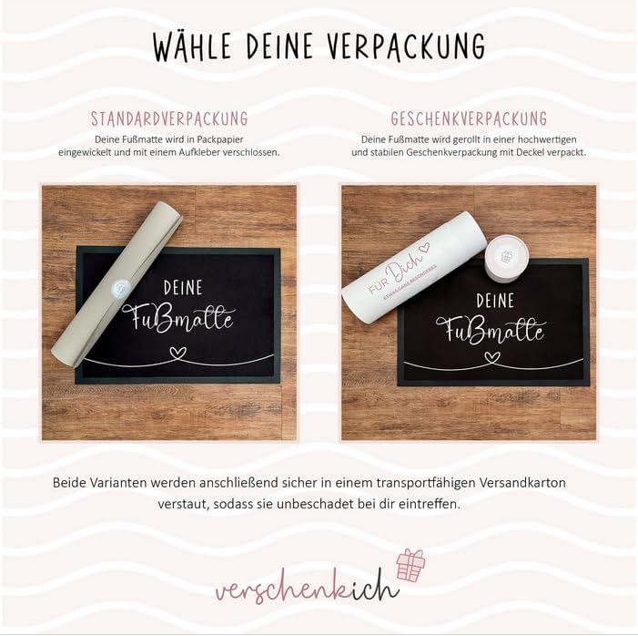 Manilu Personalisierte Fussmatte 50x70cm | mit eigenen Namen | Geschenkidee für Paare &amp; Familien | z
