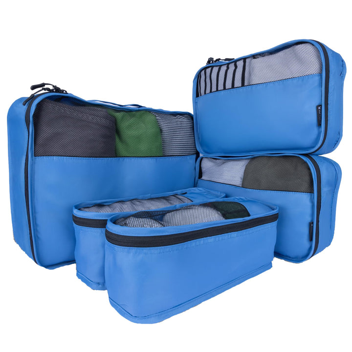 Koffer Organizer Set 5-teilig – Premium Packing Cubes aus robustem Twill mit YKK-Reissverschlüssen –