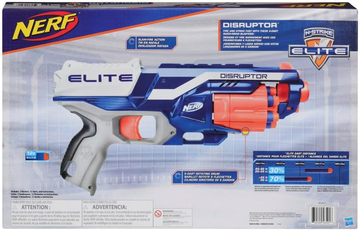 Nerf Elite Disruptor 2er-Pack – 2 Disruptor Blaster, 12 Nerf Elite Darts – 6-Dart Rotationstrommel,
