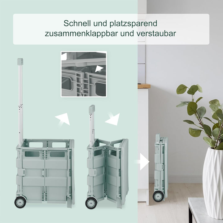 Relaxdays Einkaufstrolley, klappbar, Einkaufskorb mit Rollen, mit Deckel & Teleskopgriff, bis 35 kg,