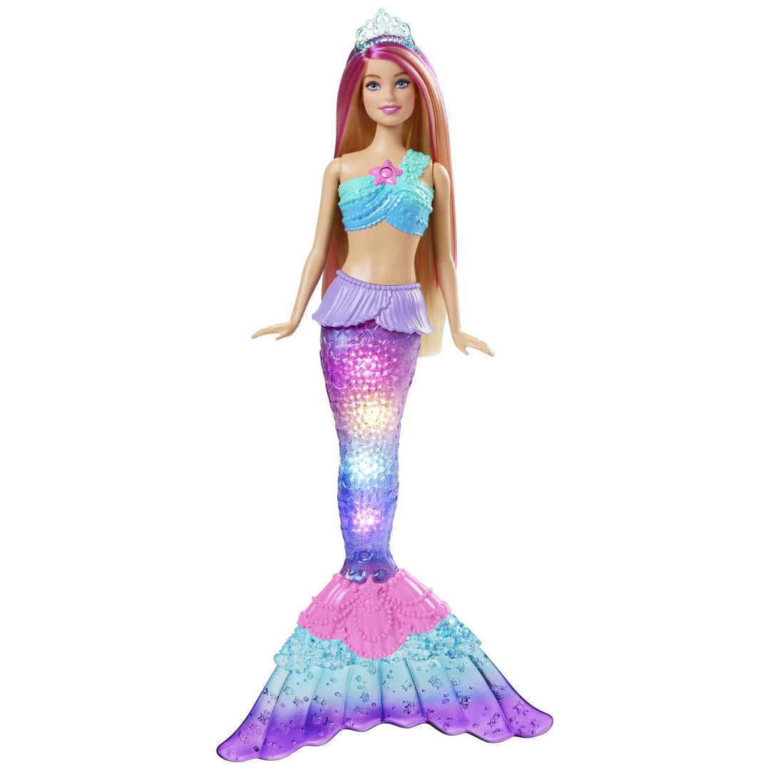 Barbie Dreamtopia Zauberlicht Meerjungfrau Puppe mit blonden Haaren, Barbiepuppe mit Meerjungfrauens