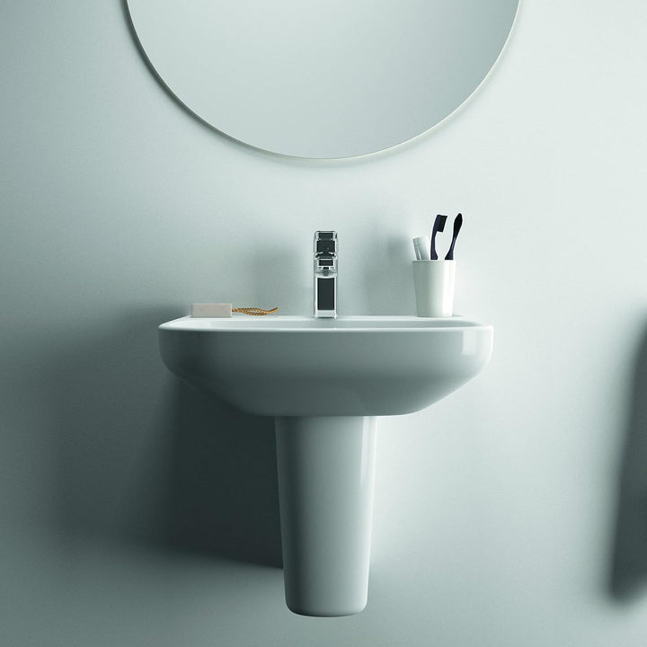 Ideal Standard T542001 Ideal Standard i.life A, Waschtisch 55cm, 1 Hahnloch mittig durchgestochen, m