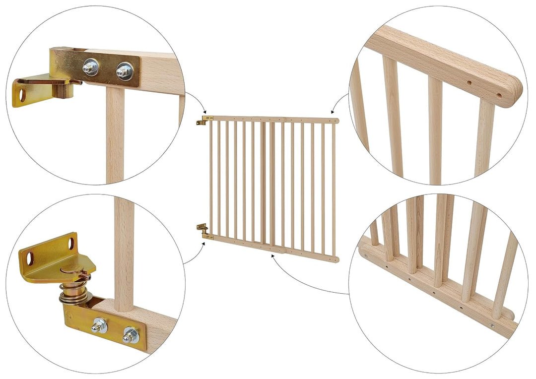 Türschutzgitter Treppenschutzgitter Kindersicherung 70-108 Massivholz
