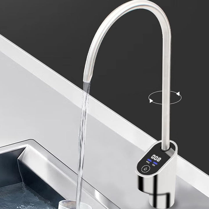 Touchscreen-Wasserhahn, TDS-Display, 360°-Drehung, Waschbecken-Wasserhahn aus Edelstahl, Einfache In