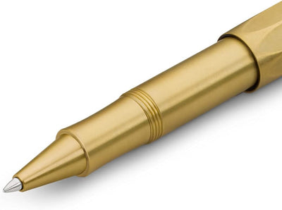 Kaweco Brass Sport Gel- / Kugelschreiber inklusive 0,7 mm Rollerball Tintenroller Mine für Linkshänd