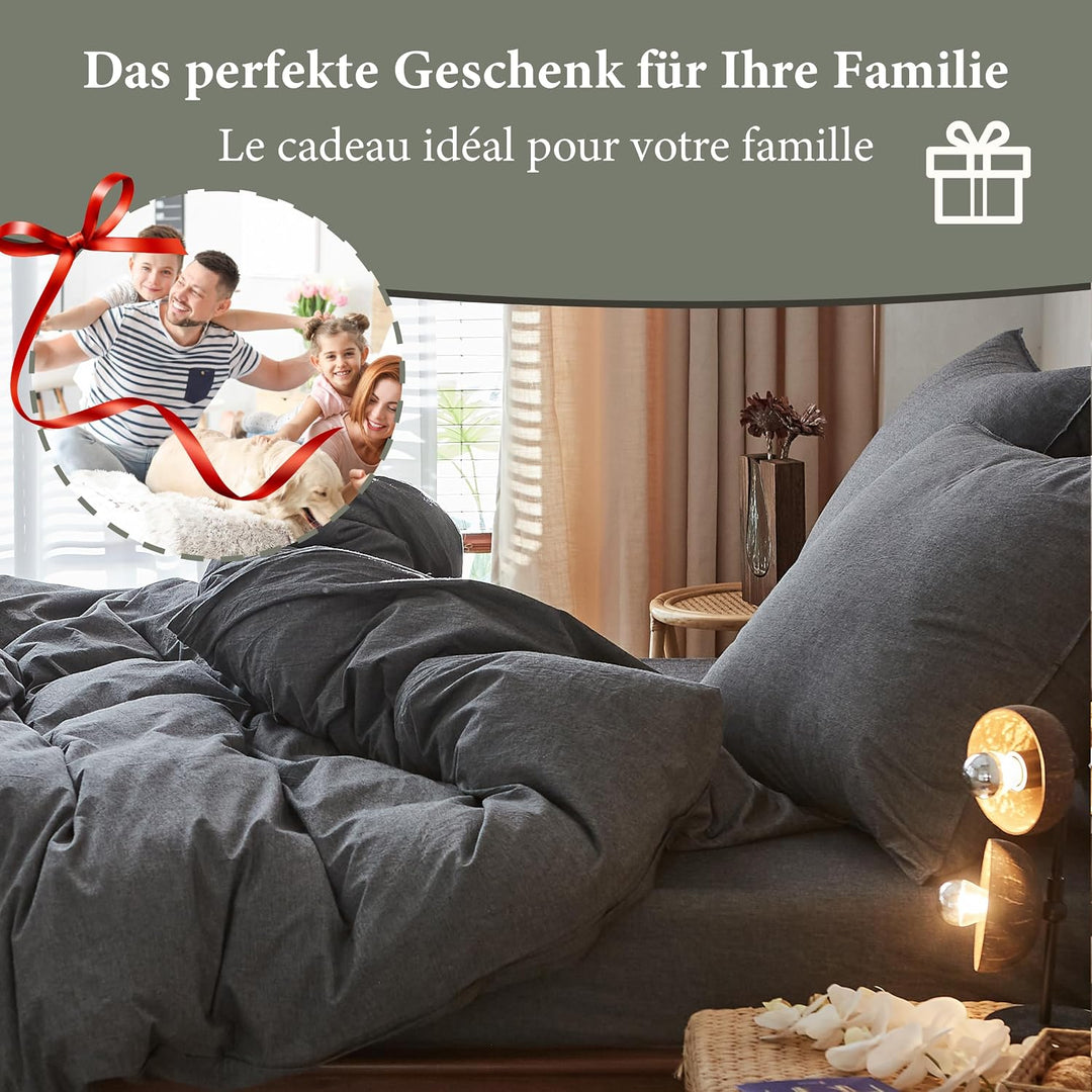 Simple&amp;Opulence Bettwäsche 2 Teilig-100% Gewaschene Baumwolle Weiche und Angenehme Schlafkomfort-Öko