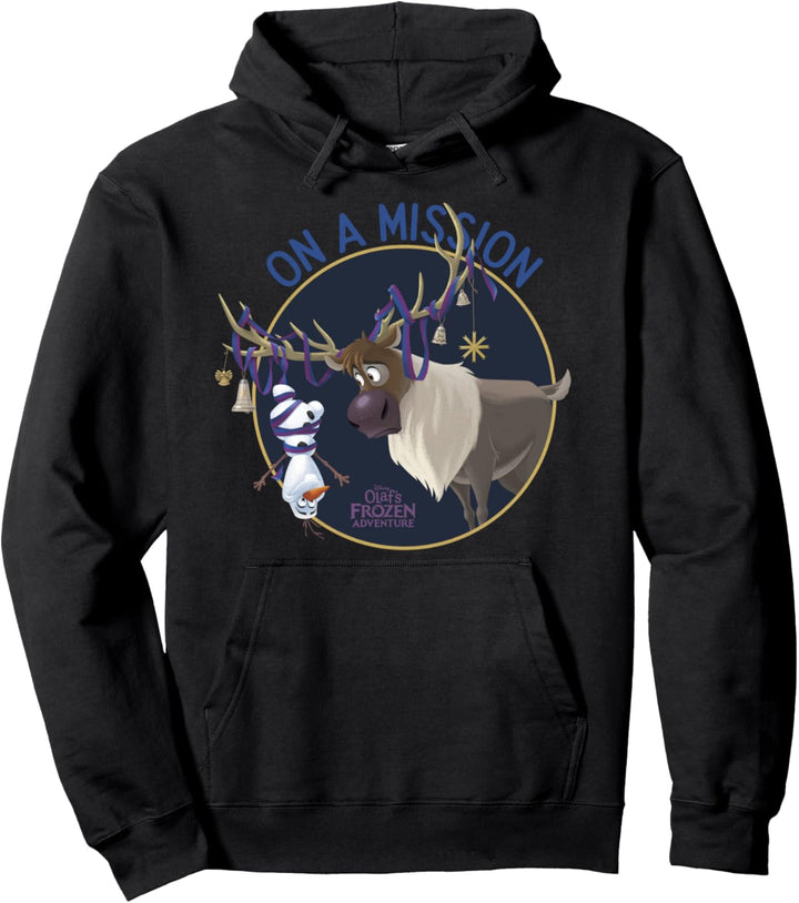 Disney Frozen Olaf And Sven On A Mission Circle Portrait Pullover Hoodie