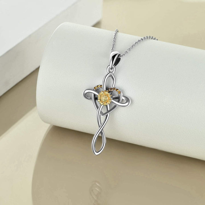 YFN Kreuz Halsketten Liebe Herz Sonnenblumen Halsketten Frauen Mädchen