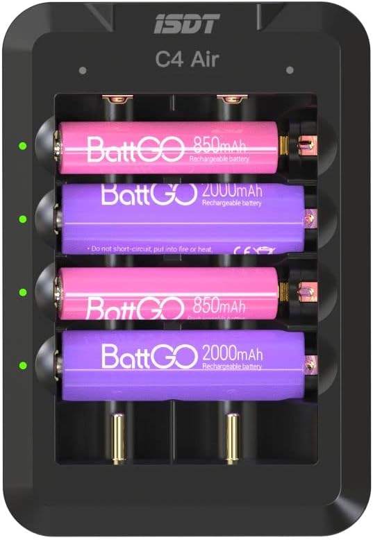 ISDT C4 Air Schnell Akkus Ladegerät,Universal-Haushalt Batterieladegerät mit Bluetooth-APP-Verbindun
