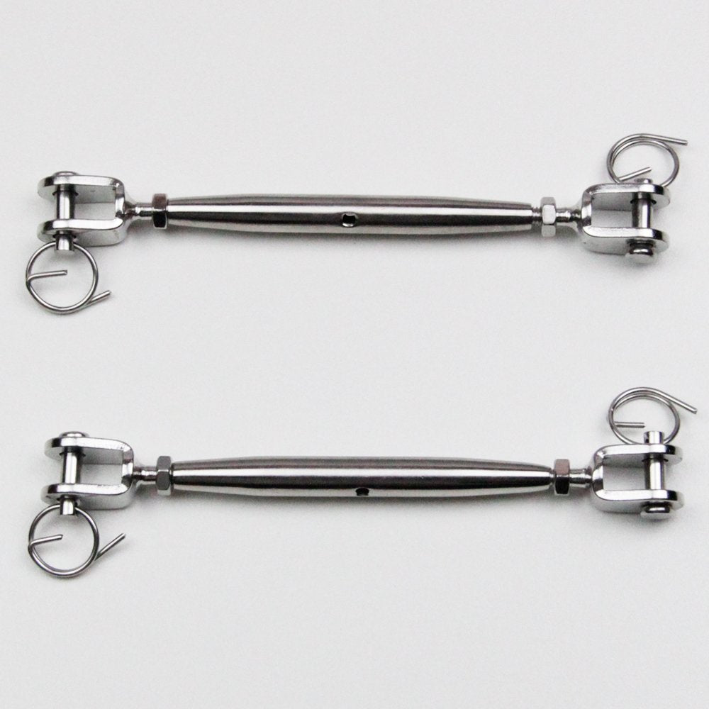2 Stück Wantenspanner M8 Gabel/Gabel geschweisst, geschlossen, Edelstahl A4