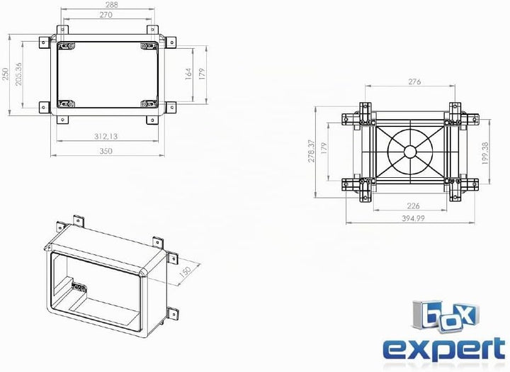 BOXEXPERT® Verteilerkasten aussen wasserdicht [ABS Kunststoff IP65 Gehäuse] rot (Serie Fleet) 350x25