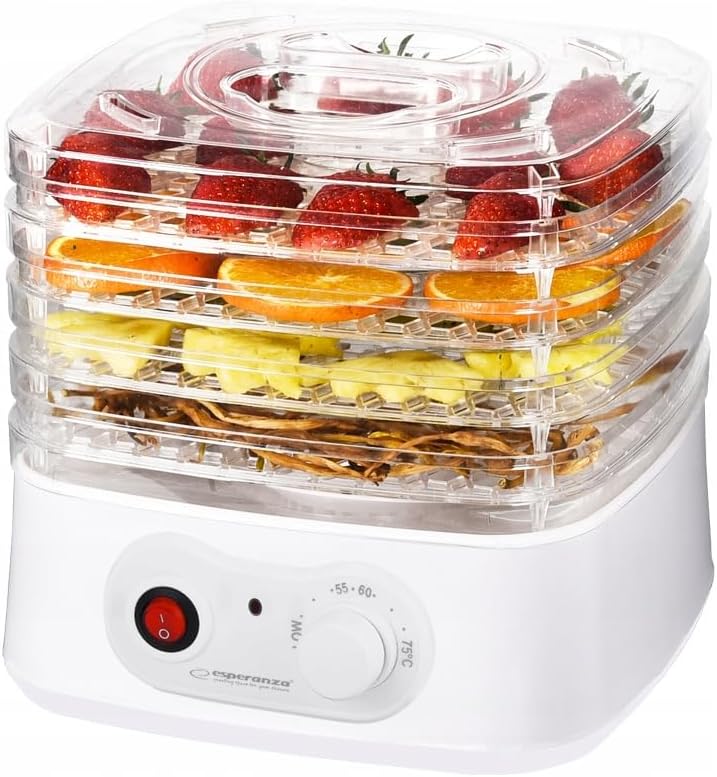 Esperanza EKD004 Food Dehydrator Transparent White 250 W, Weiss