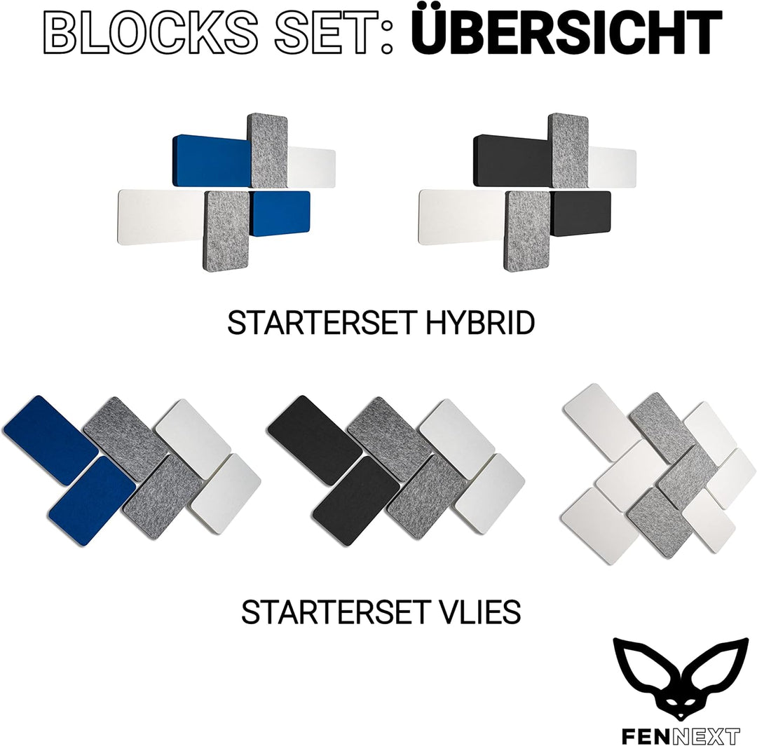 FENNEXT® Schallabsorber Wand Paneele [6 Stk.] für spürbar reduzierte Geräusche I Modernes Akustikbil